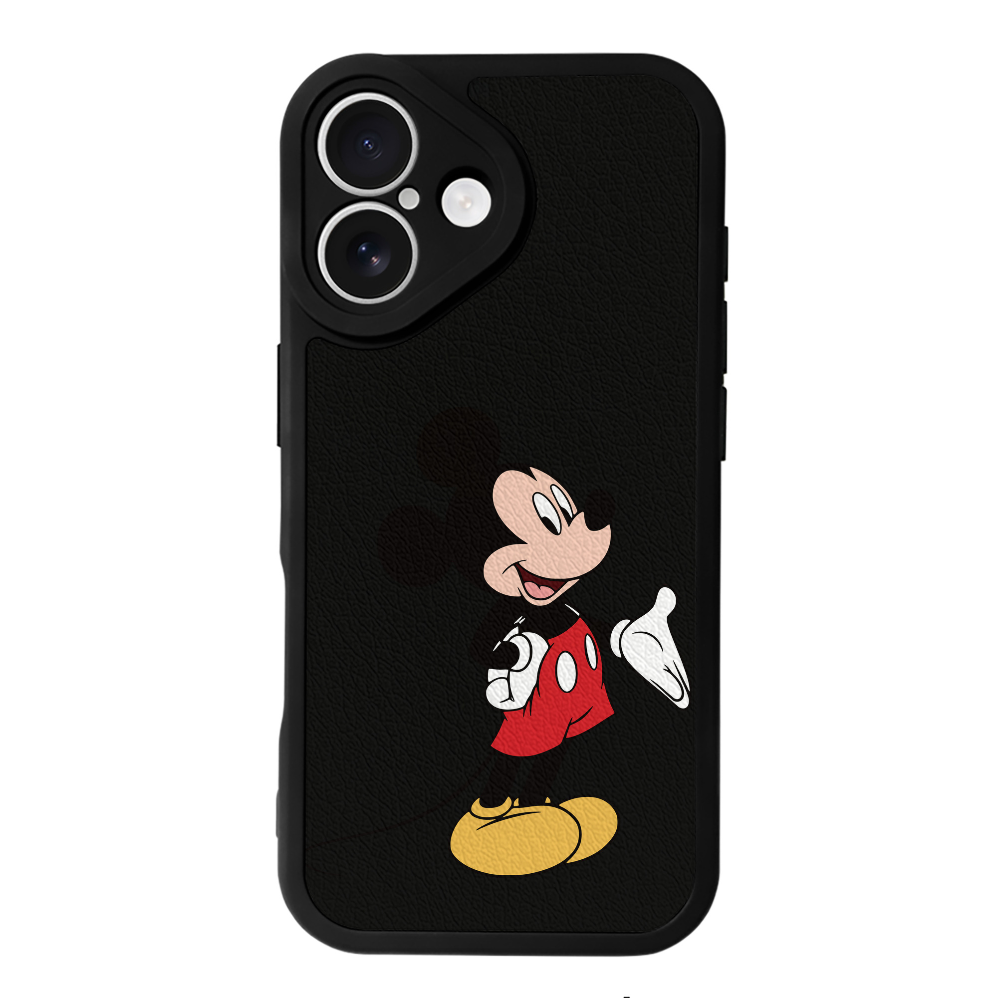 （画像用） ミッキーマウス Mickey Mouse 【iPhone 16シリーズ対応】シリコンスマホケース（レザー調） 材質：シリコン